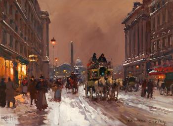 愛德華 科爾特斯 Rue Royale, Concorde in Winter 愛德華 科爾特斯 Rue Royale, Concorde in Winter